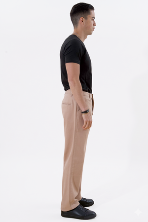 Chino recto de algodón - Beige
