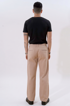 Chino recto de algodón - Beige