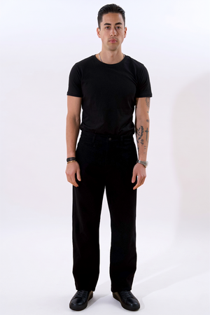 Chinos rectos de algodón - Negro