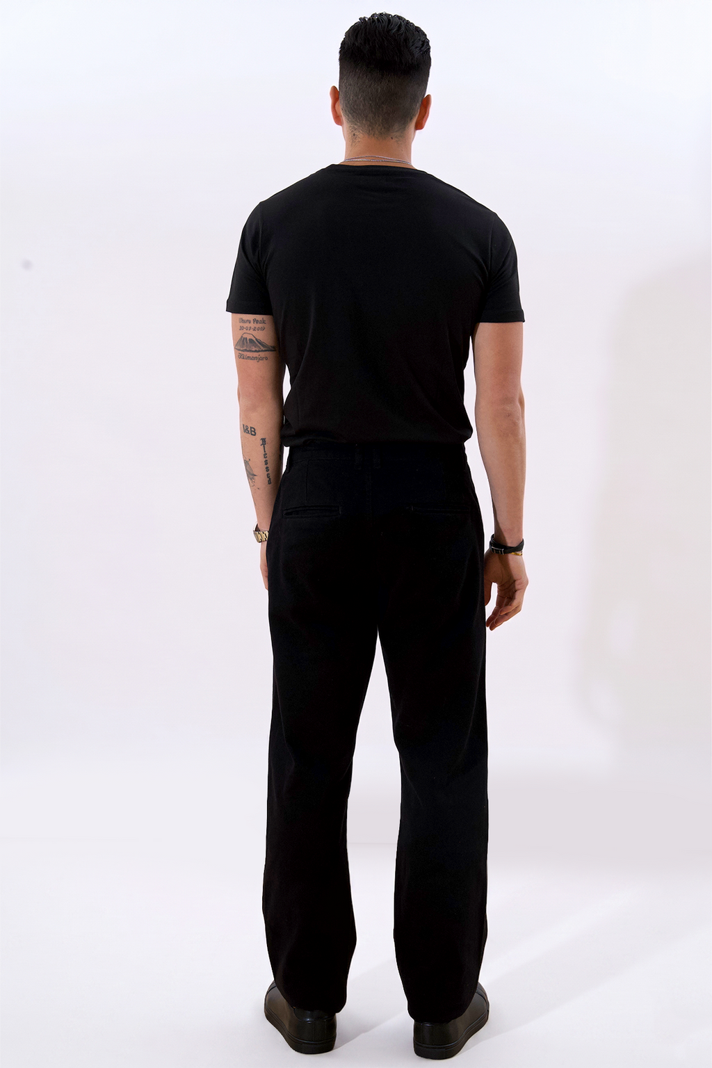 Chinos rectos de algodón - Negro
