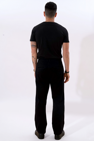 Chinos rectos de algodón - Negro