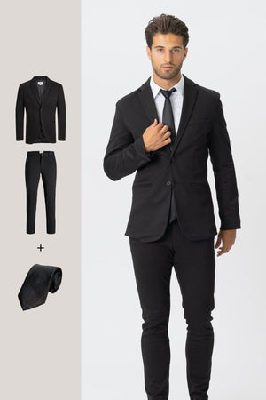 The Original Performance Suit™️ (Negro) + Corbata - Paquete completo