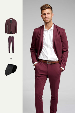 The Original Performance Suit™️ (Burgundy) + Tie - Package Deal (V.I.P)