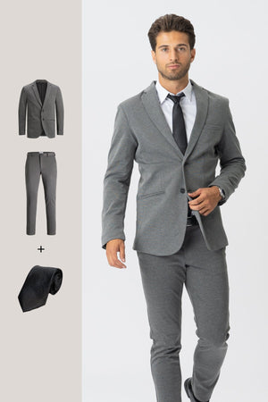 The Original Performance Suit™️ (Gris oscuro) + Corbata - Paquete especial