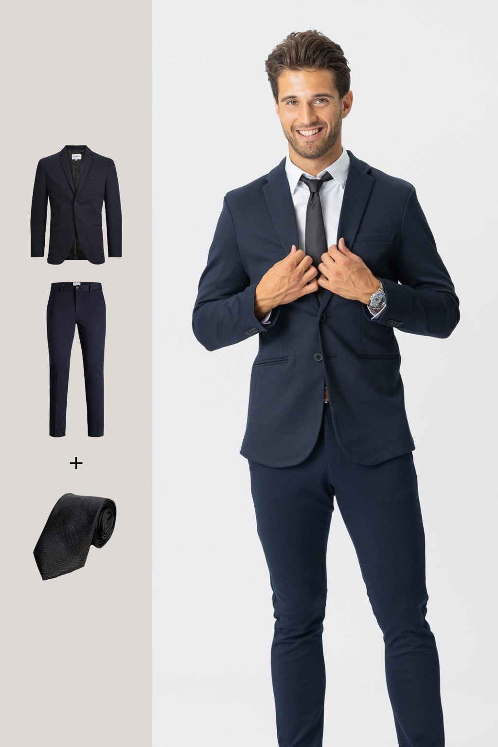 The Original Performance Suit™️ (Azul marino) + Corbata - Paquete completo