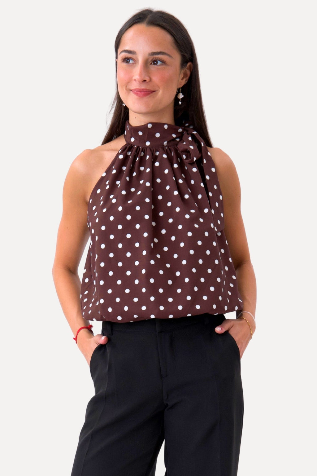 Top Wilma - Marrón/Puntos Blancos