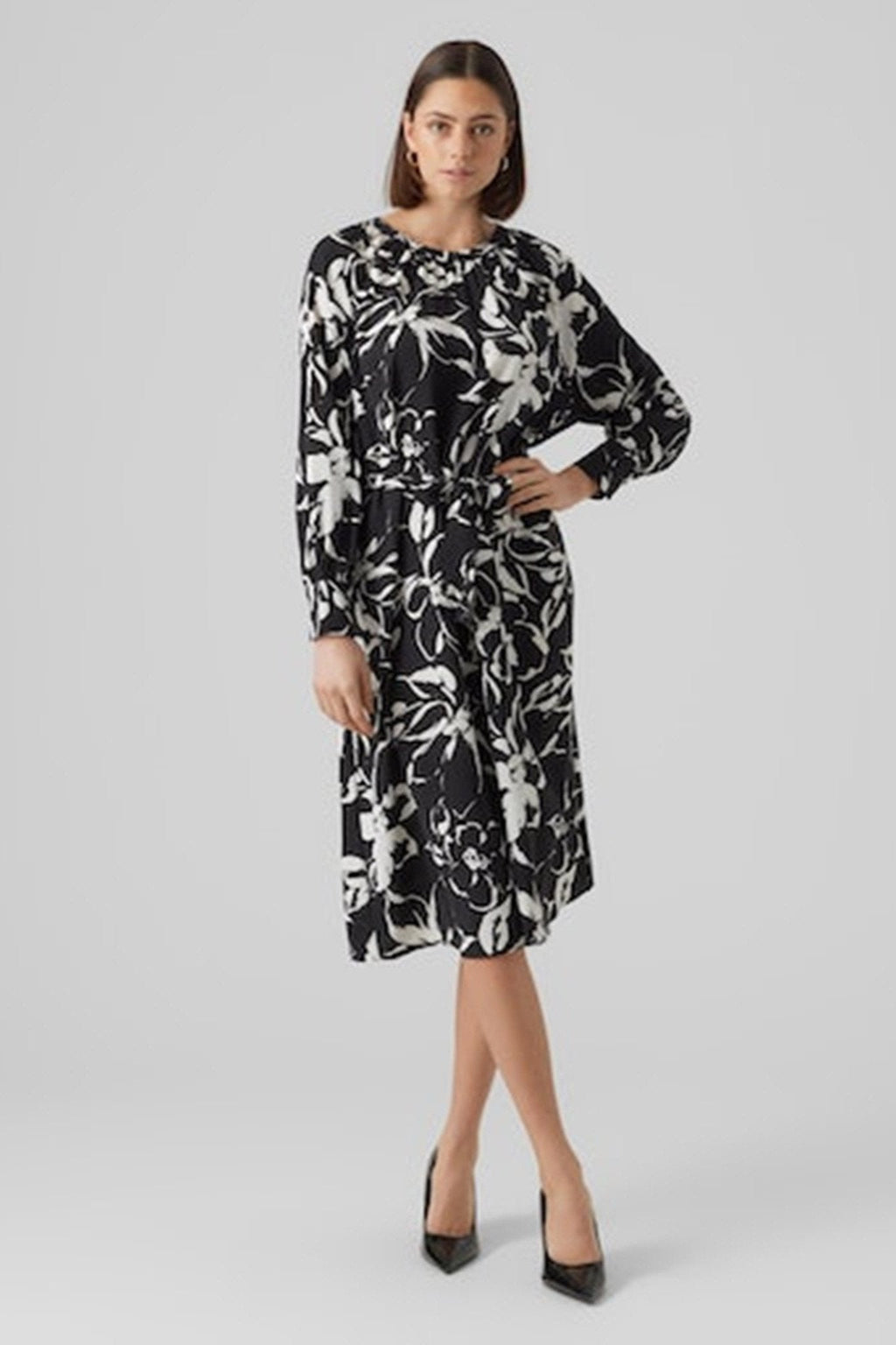 Polliana Maxi Kjole - Flower Black