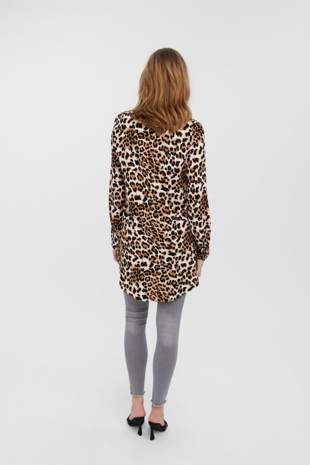 Camisa larga fácil - Tan