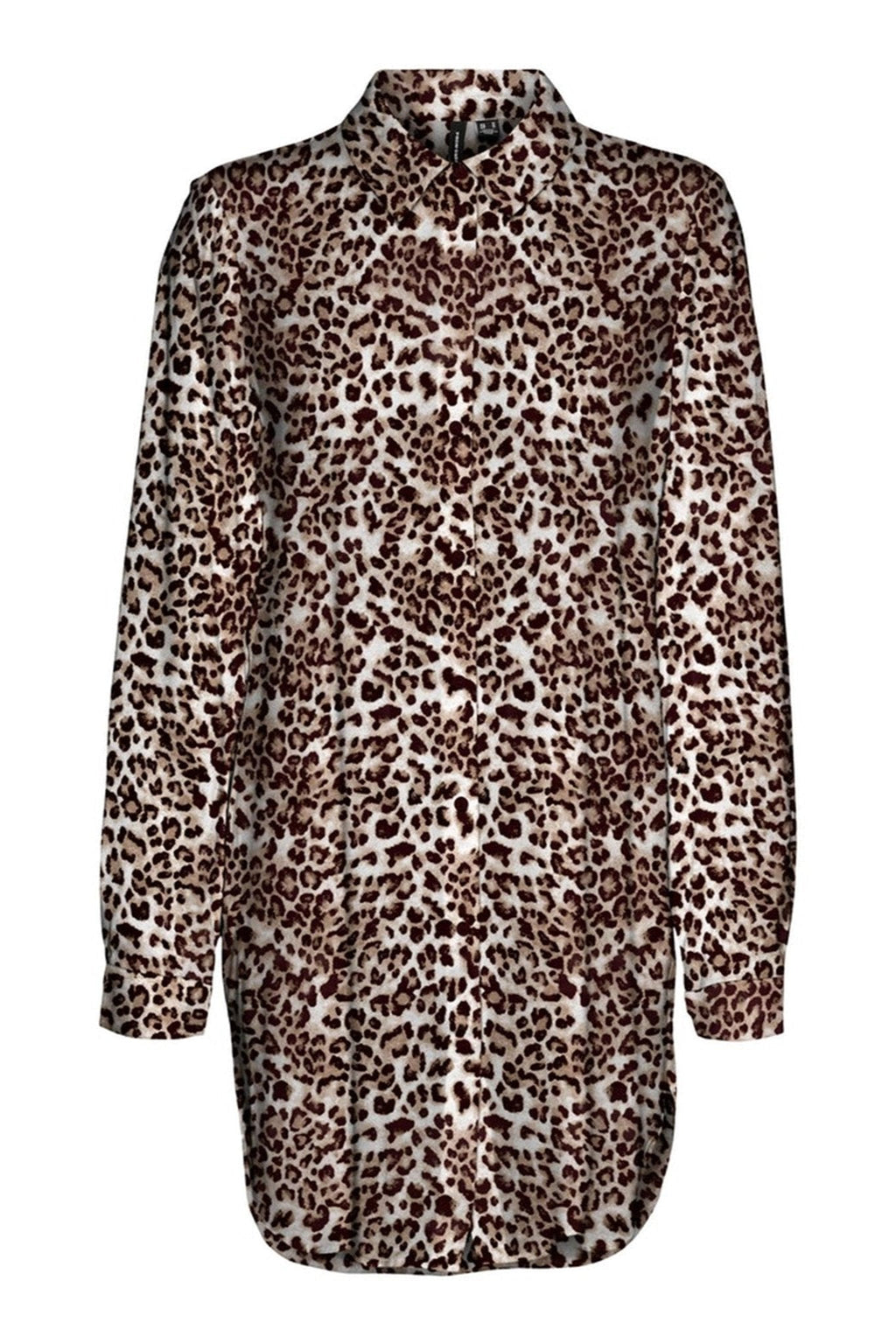 Camisa larga fácil - Tan