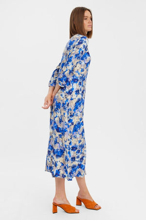 Vestido de camisa Elly 3/4 - Azul Náutico