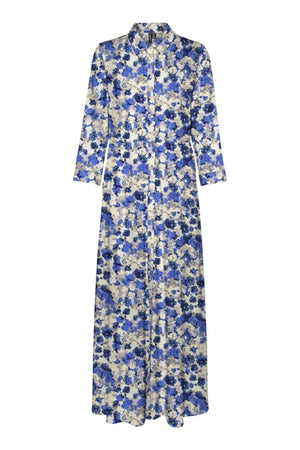 Vestido de camisa Elly 3/4 - Azul Náutico