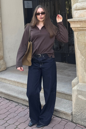 El rendimiento original de los jeans anchos - mezclilla azul oscuro