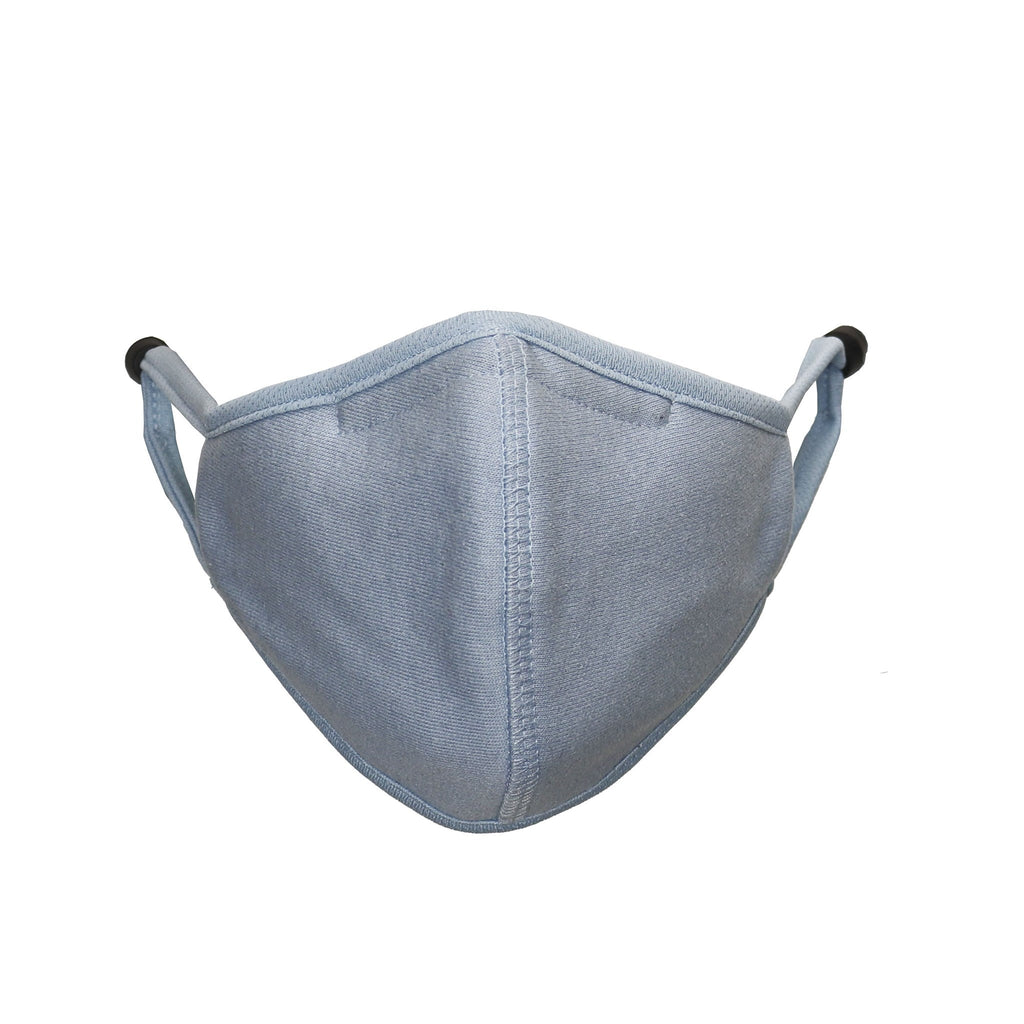 Máscara de polvo de 3 capas: azul claro (algodón orgánico)