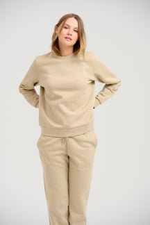 Basic Sweatsuit con cuello redacción (beige oscuro) - paquete de ofertas (mujeres)