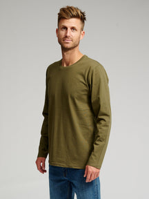 Camiseta básica de manga larga-Green del ejército
