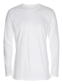 Camiseta básica de manga larga-blanco