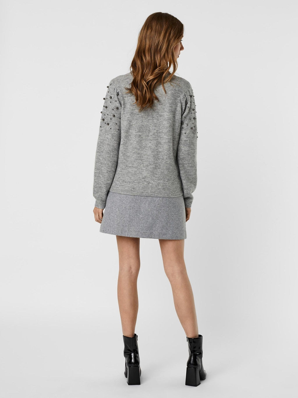 Emilia suéter de cuello alto - gris claro