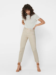 Jeans de cintura alta Emily - ECRU