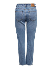 Emily Jeans de cintura alta - Azul Medio