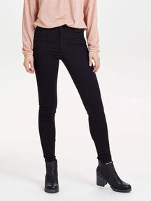 Jeans de ajuste delgado y alto - Negro