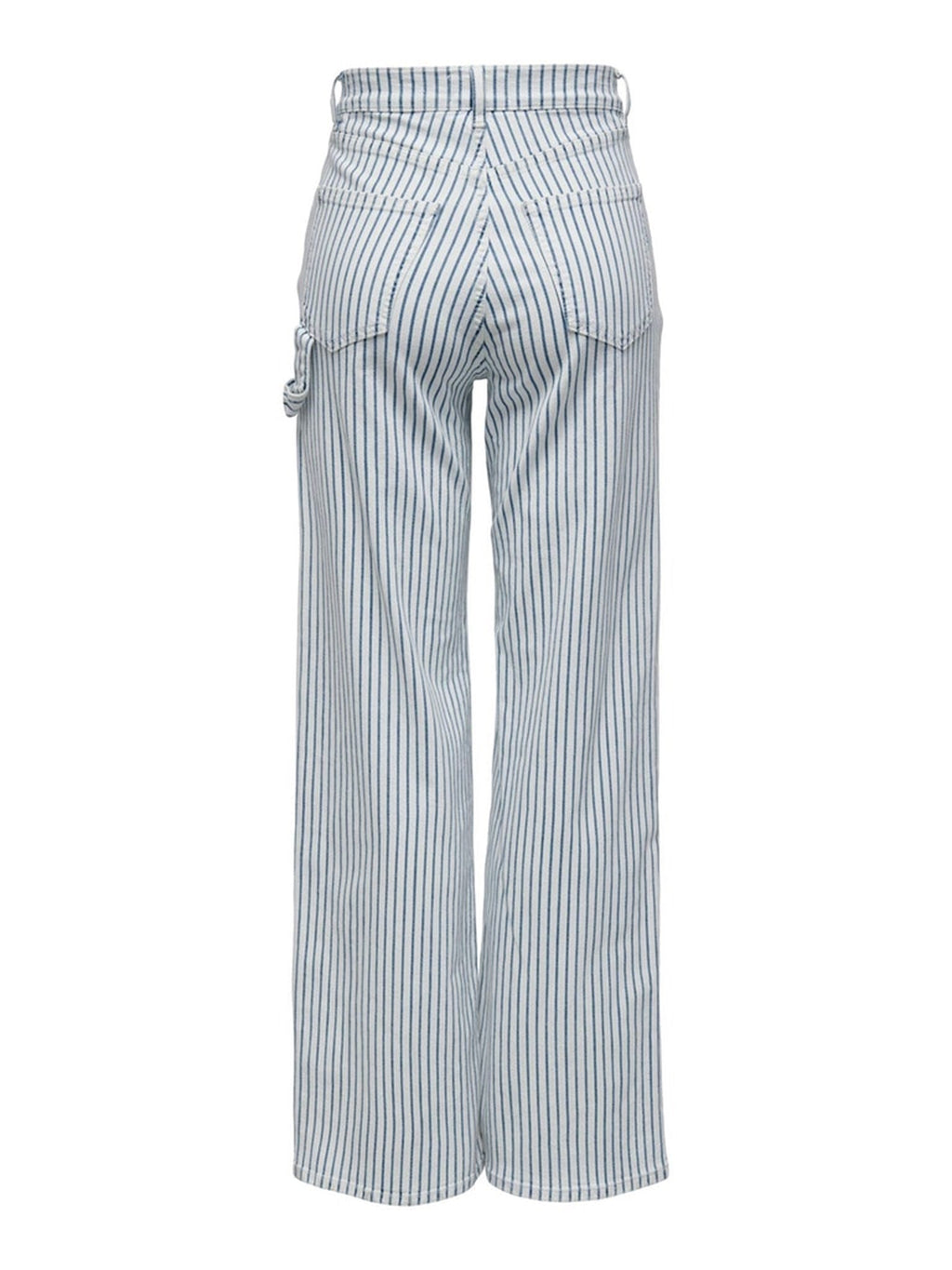 Esperanza a rayas de cintura alta Pants - Blanco azul