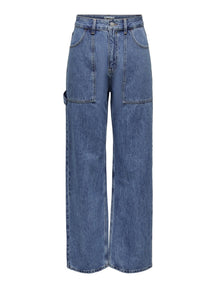 Jeans anchos de Kirsi - mezclilla azul medio