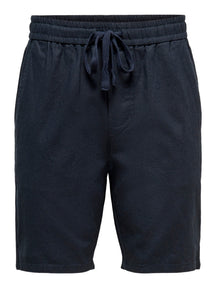 Pantalones cortos de lino Linus - marina oscura