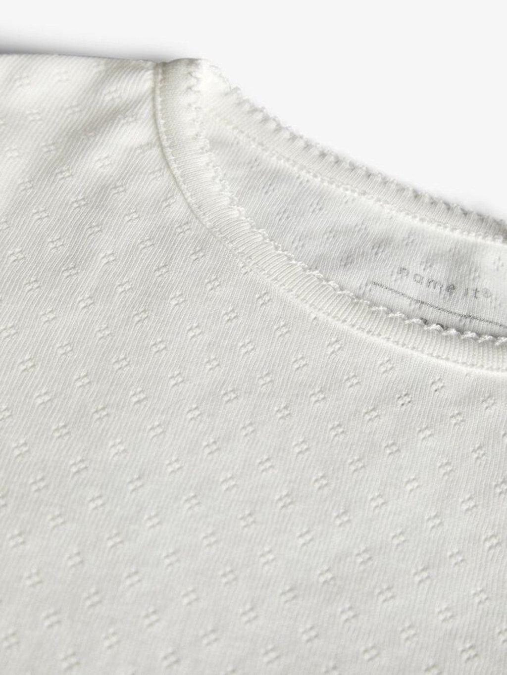 Camiseta Pointelle de manga larga-blanco