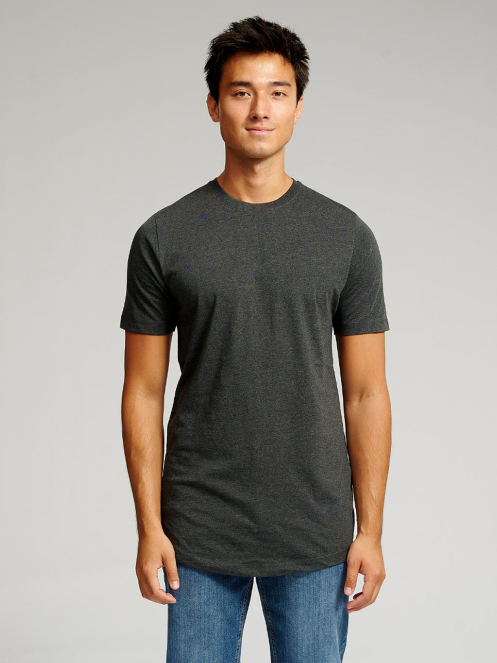 Camiseta larga - Melange gris oscuro