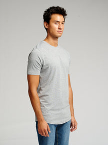 Camiseta larga - Melange gris