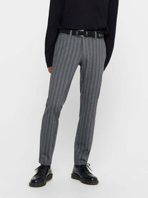 Marcos pantalones rayados - gris claro
