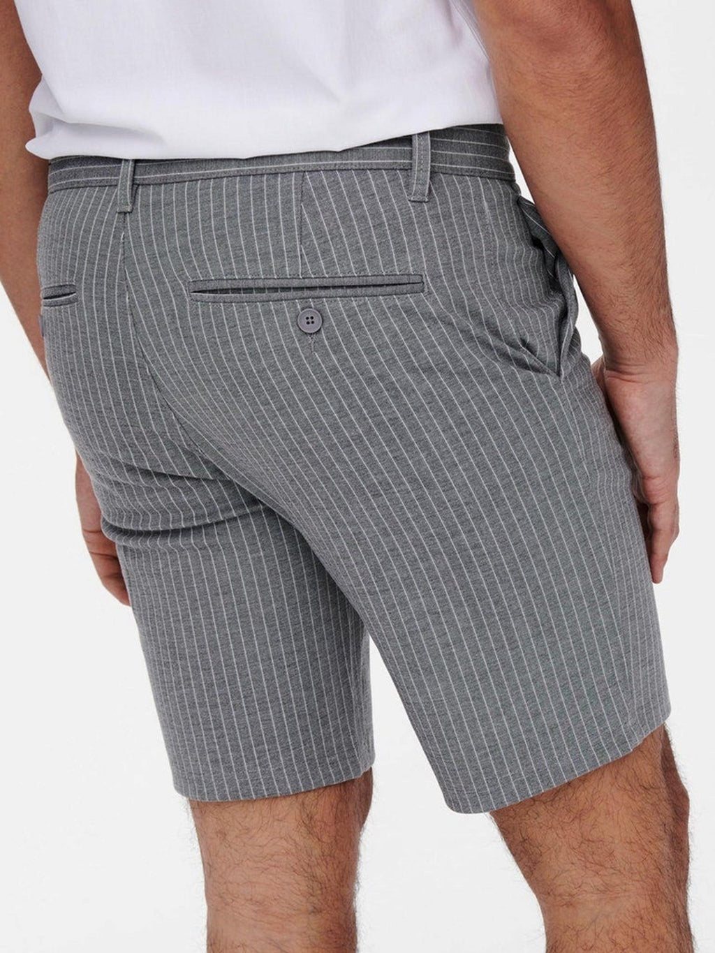 Marca Shorts Stripe - Gris claro