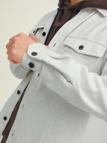 Overshirt de sarga de marca - Melange blanco