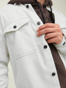 Overshirt de sarga de marca - Melange blanco