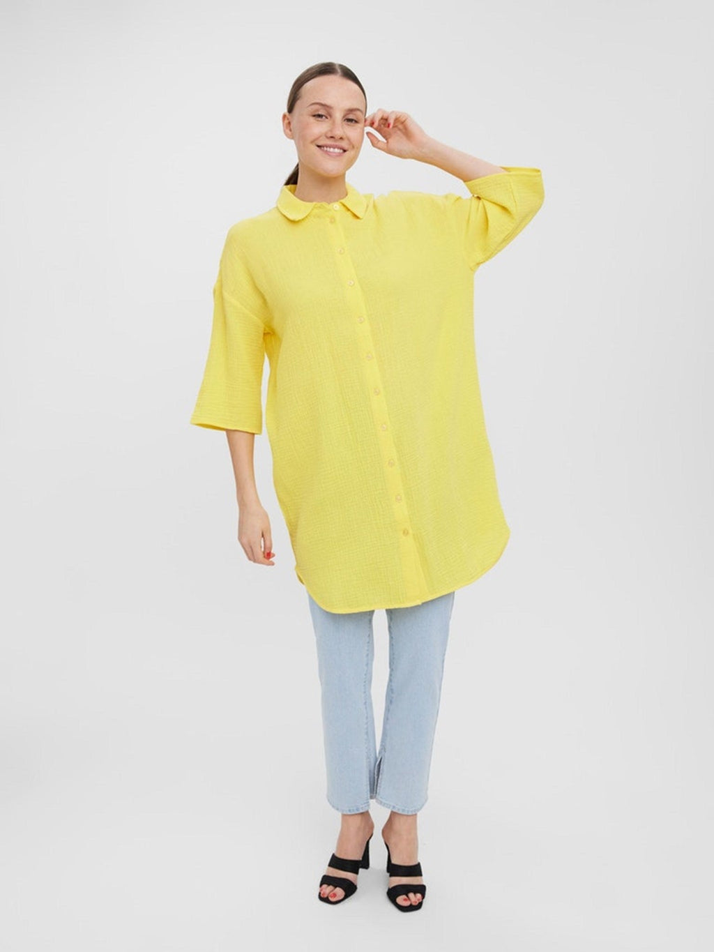 Natali 3/4 overshirt - Yellow