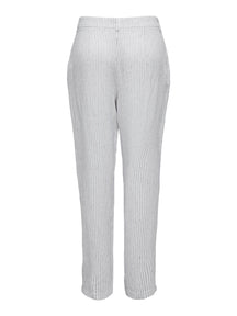 Pantalones de rayas de lino olga - blanco brillante
