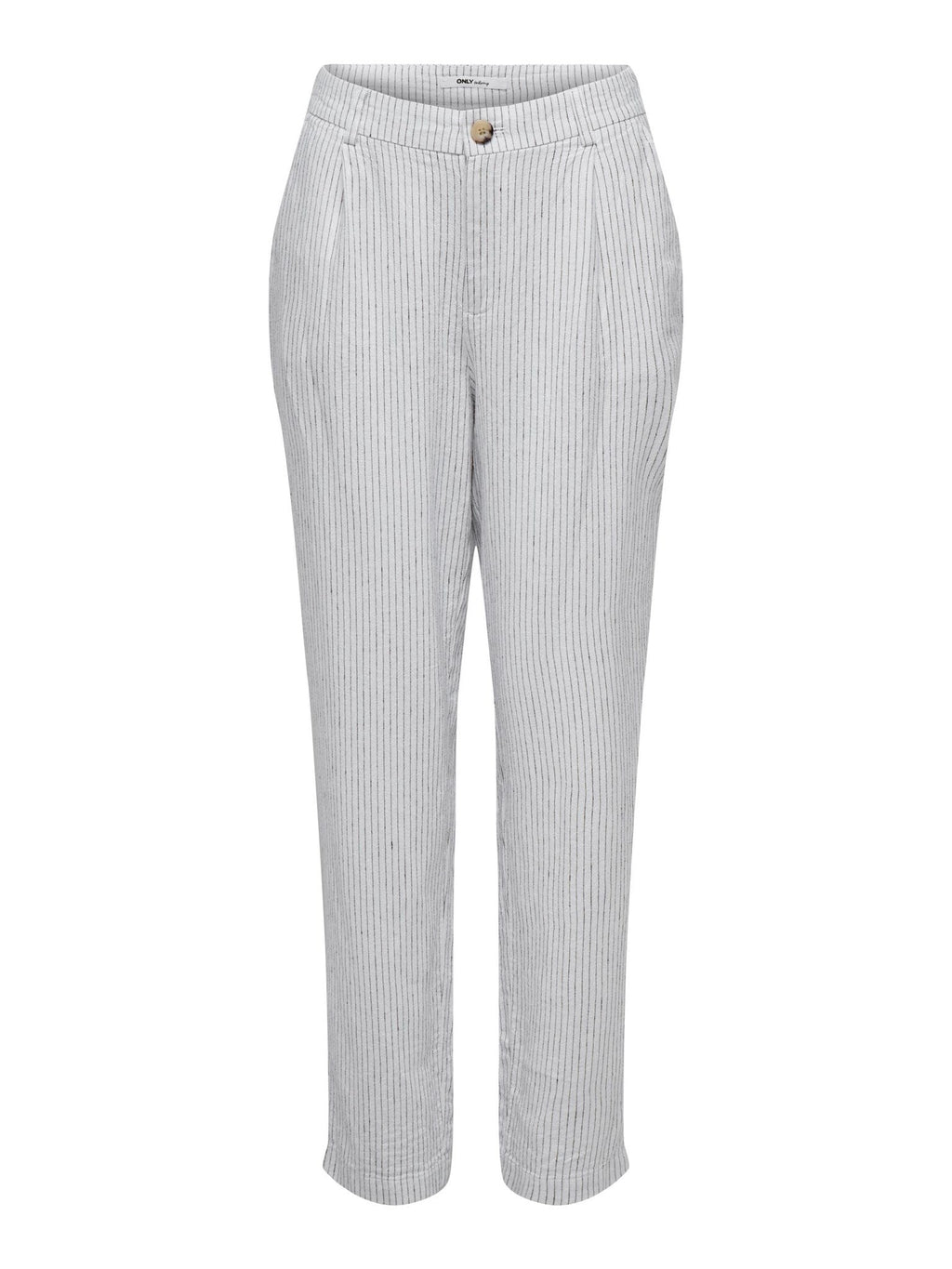 Pantalones de rayas de lino olga - blanco brillante