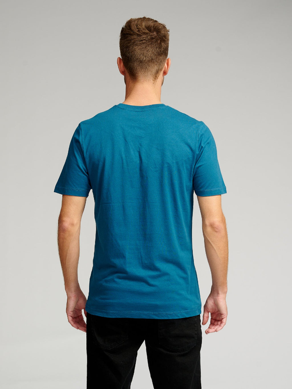 Camiseta básica orgánica - Azul de gasolina