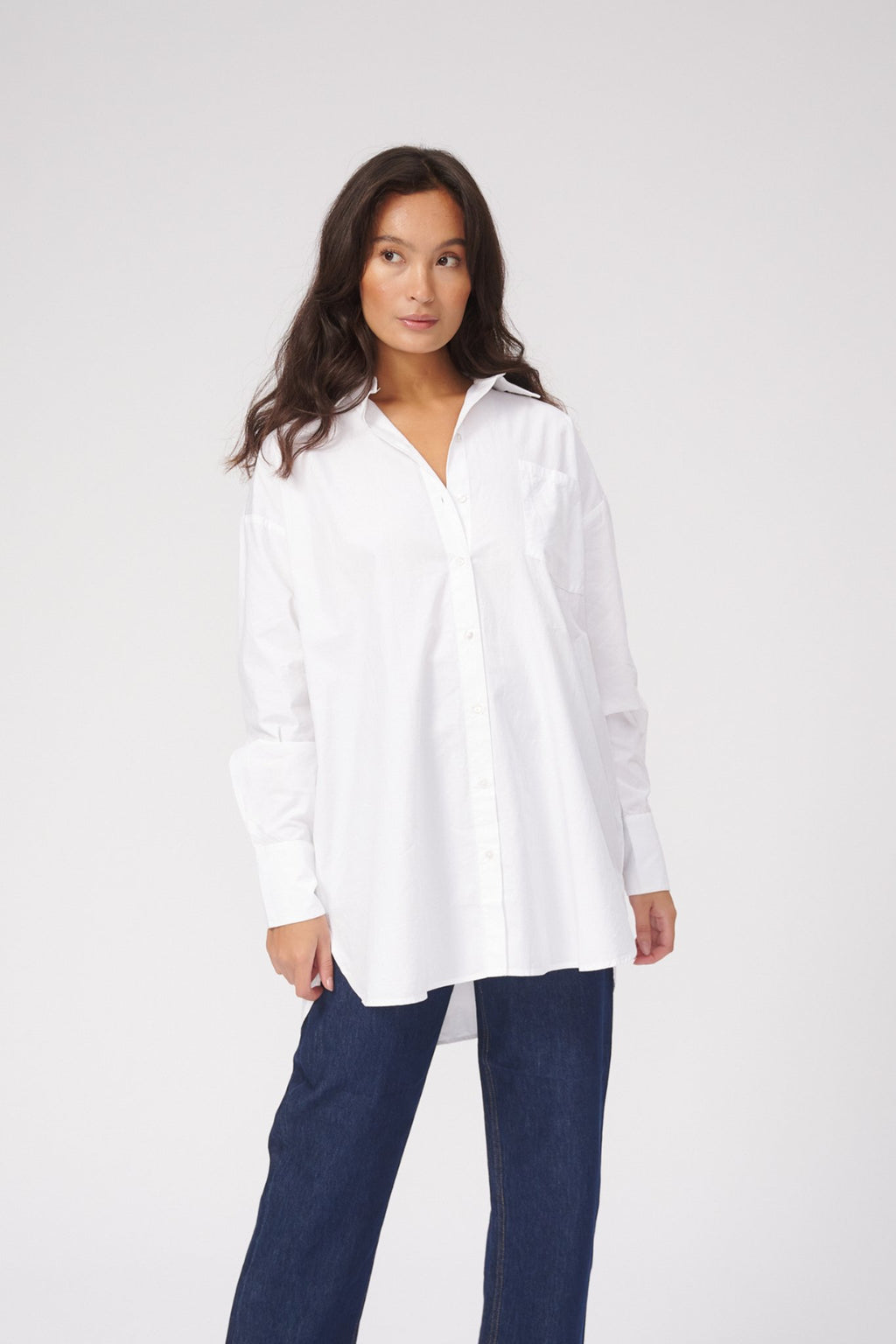 Camisa de gran tamaño - White