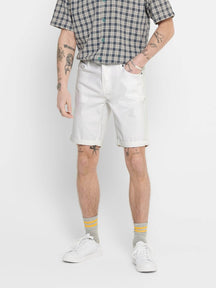 Pantalones cortos de estiramiento de capas - blanco