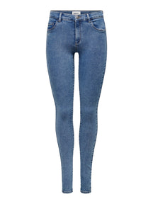 Jeans de ajuste flaco de lluvia - Denim azul