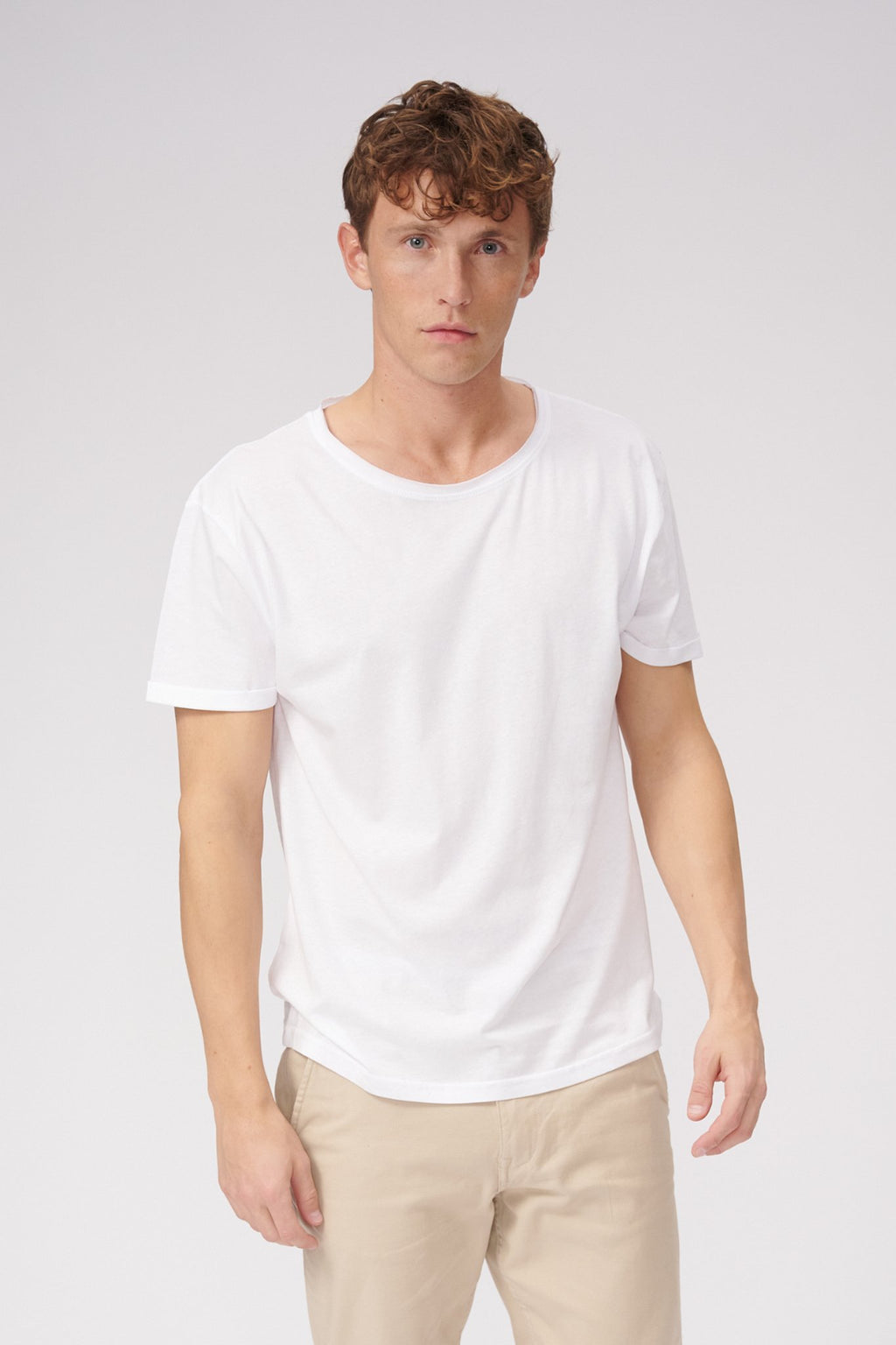 Camiseta de cuello crudo - blanco