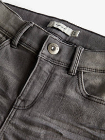 Jeans ajustados en algodón orgánico - mezclilla gris