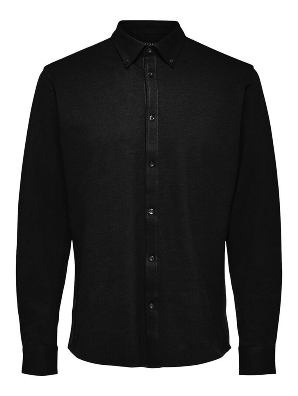 Camisa de fit delgada en algodón orgánico - negro