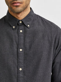 Camisa de franela delgada - Black Melange