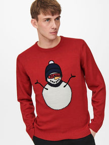 Snowman Christmas Knit - Rojo