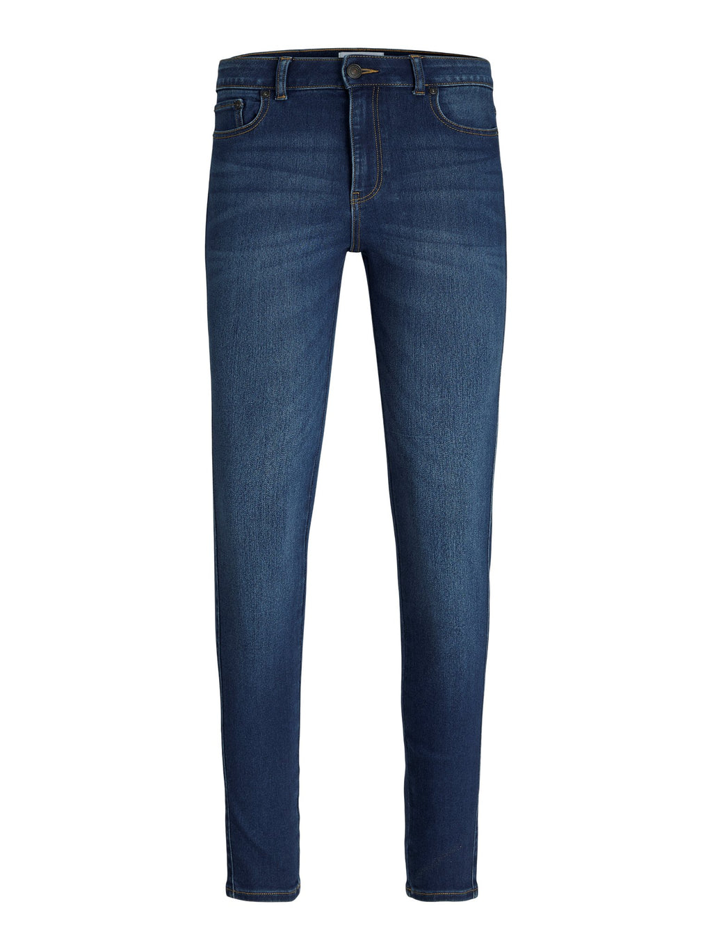 El rendimiento original de los jeans delgados - mezclilla de azul mediano