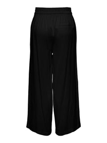 Pantalones de lino de cintura alta de Tokio - negro