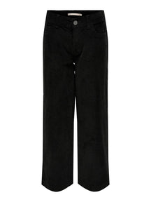 Pantalones anchos de cable de vera - negro