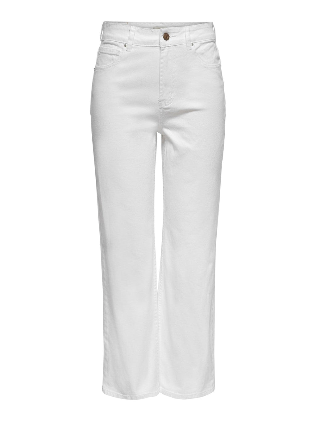 Jeans anchos de cintura alta - White